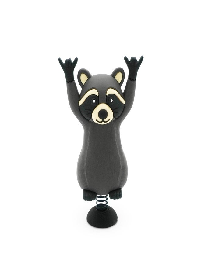 GOOFBALLS Dashboard Dancer - Funny Bobblehead Car Ornament - Hilarious Animal Figurine for Desk, Office, or Vehicle - Novelty Gag Gift for Friends, Family & Coworkers - Rock n Roll Raccoon - Image 1